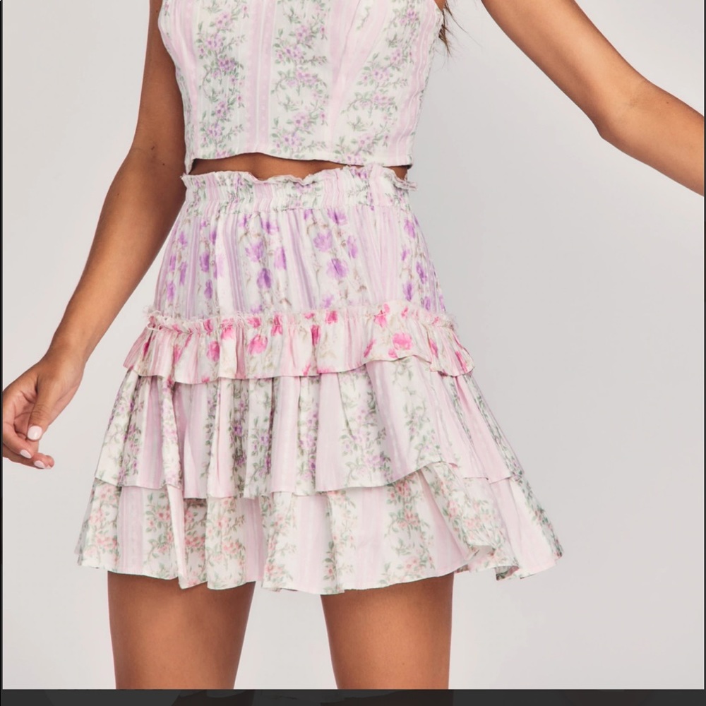 Love shack fancy Corbett mini skirt